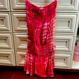 Tiare Hawaii Strapless Hot Pink Cover-up Dress S/M